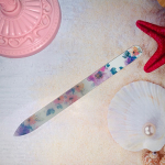 Пилка для ногтей стеклянная на блистере «Ультрамарин», цветочный принт, 14см