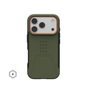 UAG Civilian with MagSafe Series Case for Apple iPhone 17 Pro Olive/Orange (Зелёный)