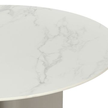 Обеденный стол Helixia диаметр 120 стальная ножка, столешница керамика