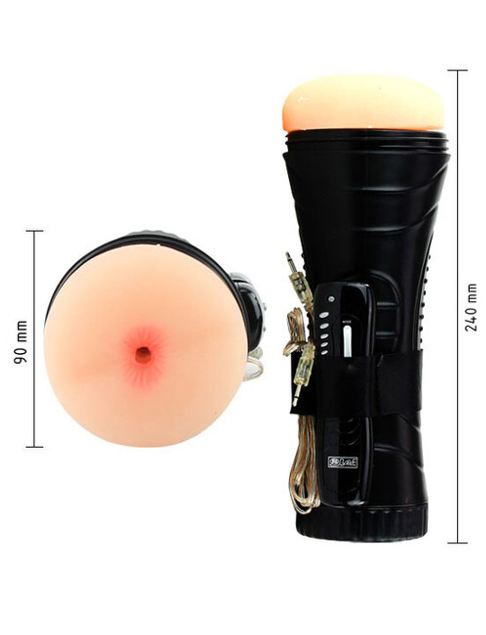 Мастурбатор-анус с вибрацией LOLITA в пластиковом футляре (7 режимов) (Цвет: телесный)