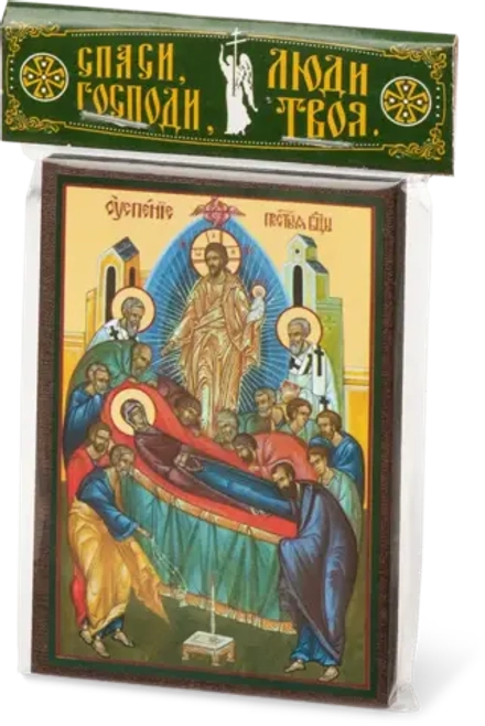 Икона БМ "Успение Богородицы" 6х9 на МДФ-6
