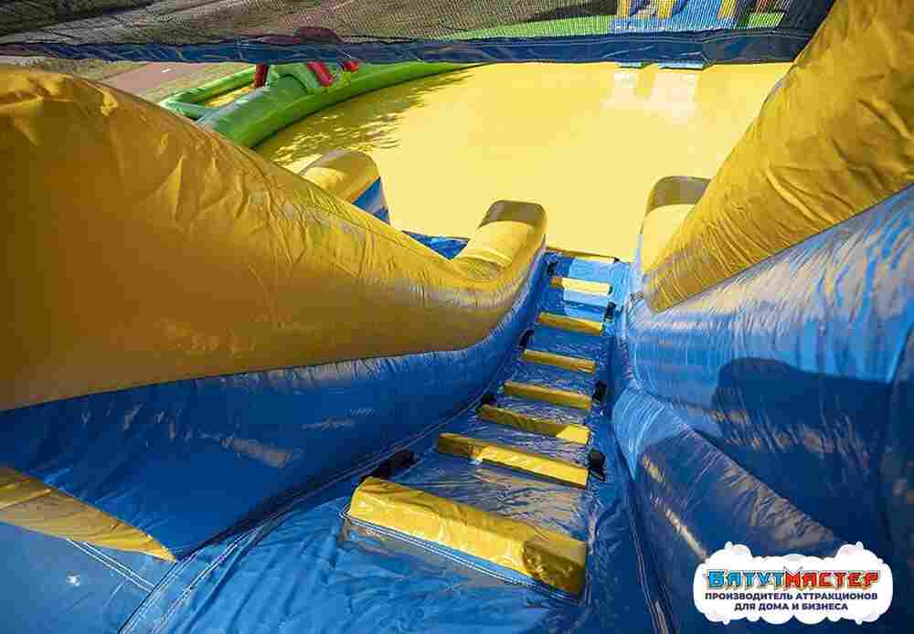 Надувной аквапарк с бассейном и горками «Тропический остров», 24×18×7,6 м