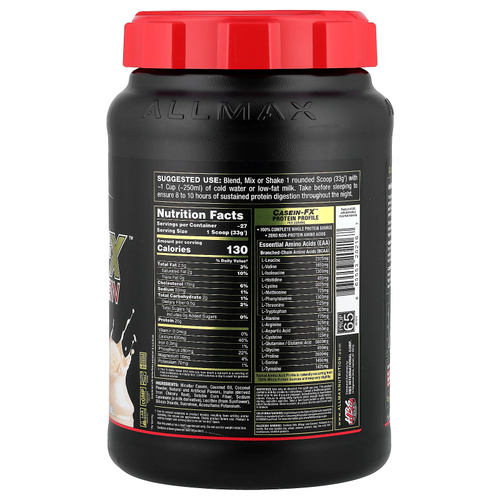 ALLMAX, Casein-FX™, протеин, 100% мицеллярный казеин, ваниль, 907 г (2 фунта)