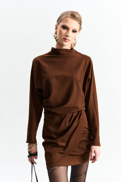 Платье мини 1261 корица