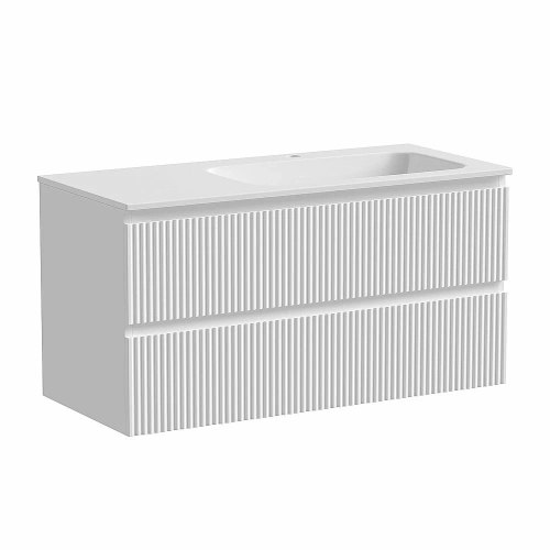Тумба с раковиной Sancos SNOB R SNR100RW Bianco правая/белая матовая