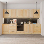 Кухонный модуль напольный, 60х60х85, Стокгольм Натур, под духовой шкаф, с ящиками, со столешницей, массив дерева, в лаке, Dipriz