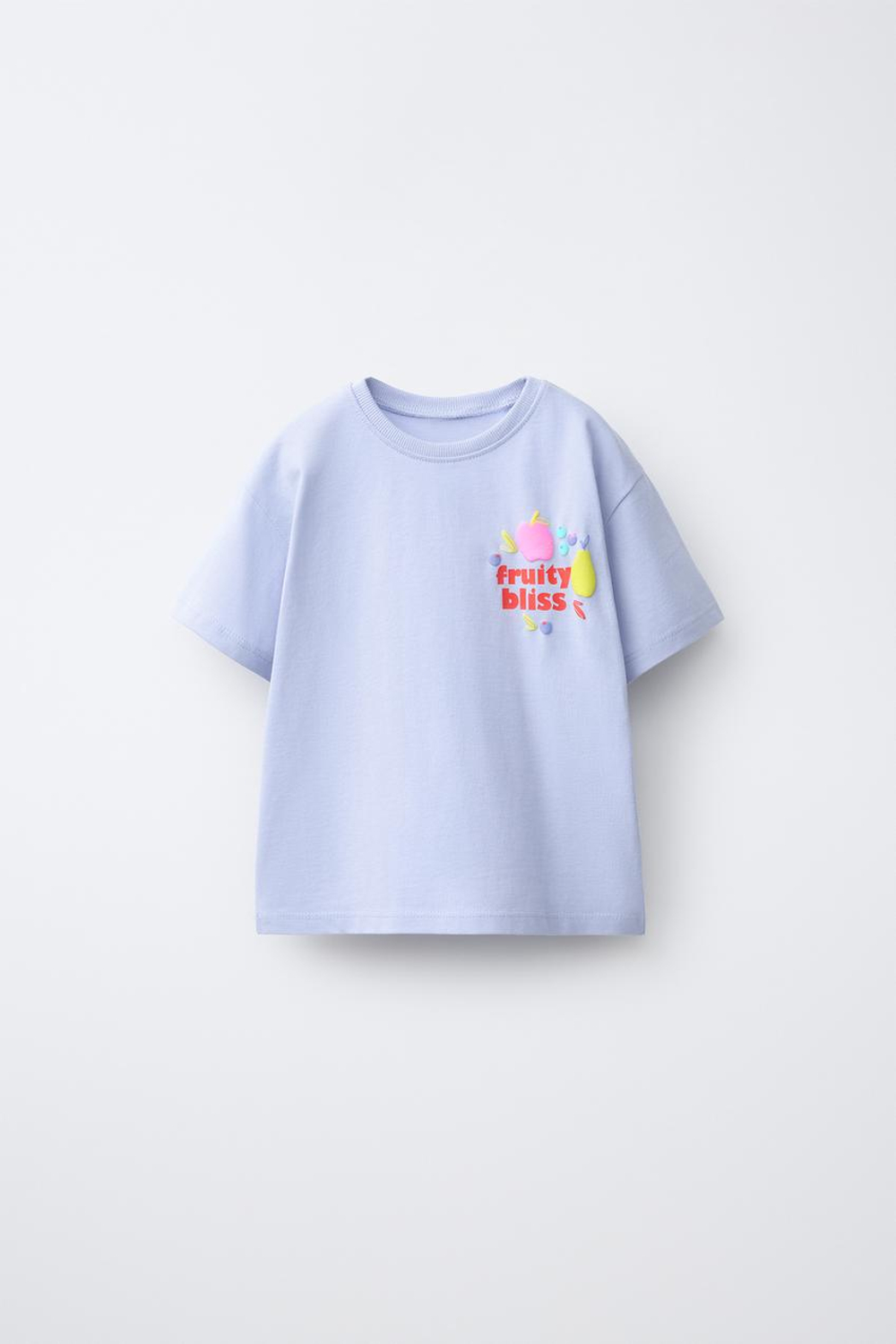 ZARA ФУТБОЛКА С ЦВЕТОЧНЫМ ПРИНТОМ, ЛАВАНДОВЫЙ