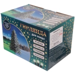 Гирлянда для улицы 16м 180 ламп LED чёрный провод, 8 реж. IP-65, Теплый белый (возможность соединения)