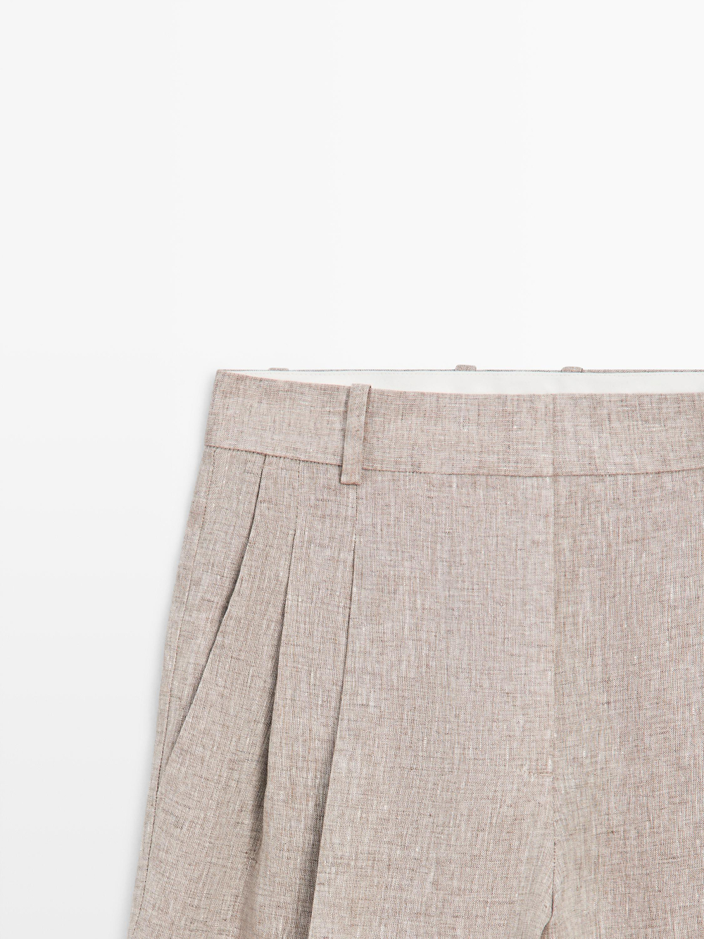 Massimo Dutti Брюки из льна, бежевый