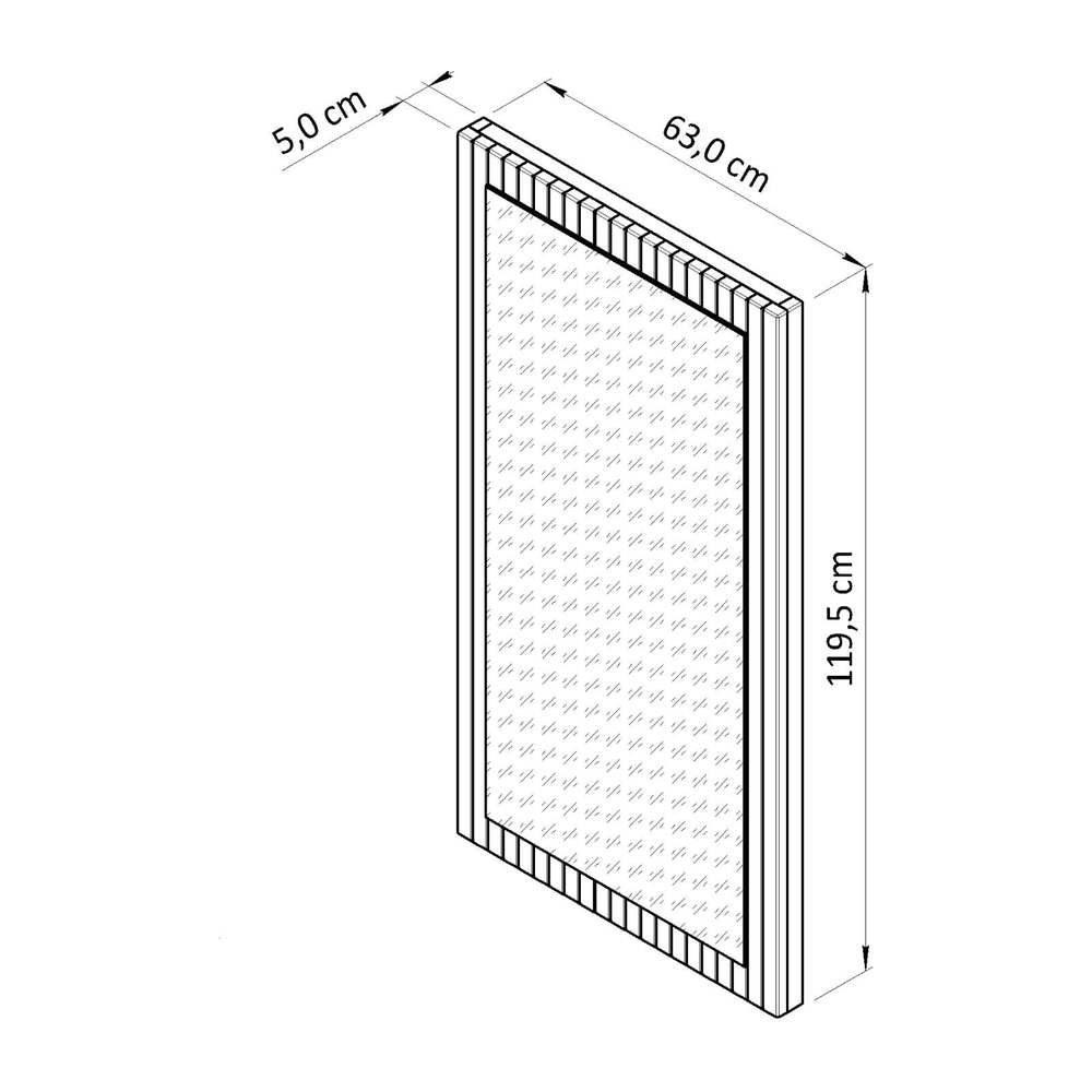 Зеркало настенное Пиафорте из массива сосны, черный