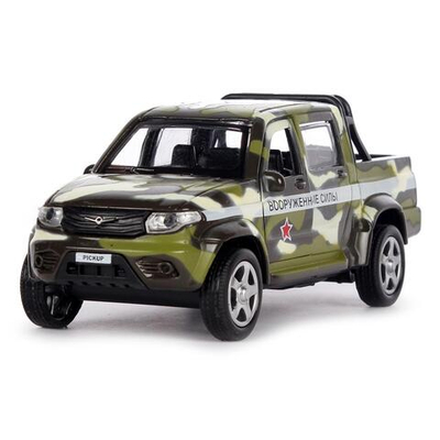 Модель ин. мет. "Uaz Pickup. Военный" 12см. открыв. двери, багаж. PICKUP-MIL (Технопарк)