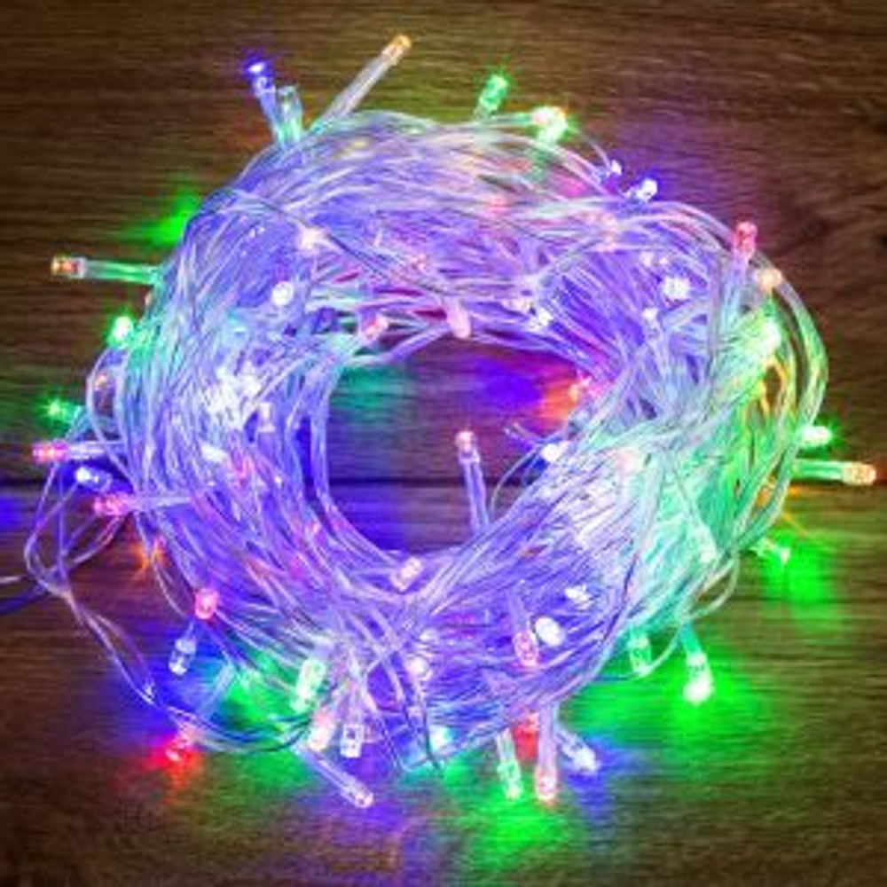 Гирлянда "Твинкл Лайт" 15 м, прозрачный ПВХ, 120 LED, цвет Мультиколор