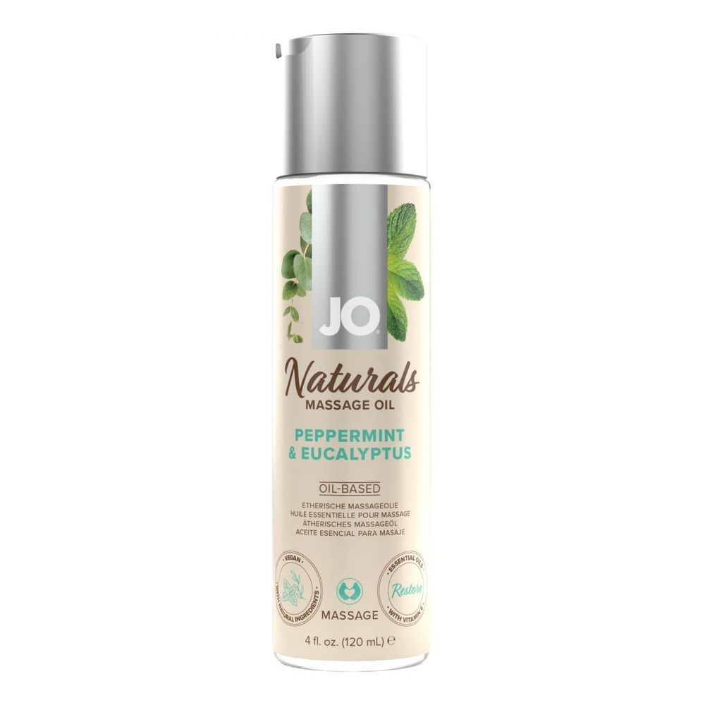 Массажное масло с ароматом перечной мяты и эвкалипта JO Naturals Peppermint &amp; Eucalyptus - 120 мл.