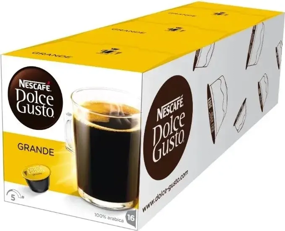 Кофе капсульный Nescafe Dolce Gusto Grande, для системы Dolce Gusto, 16 шт