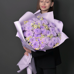 Букет цветов Лавандовое поле с ромашками