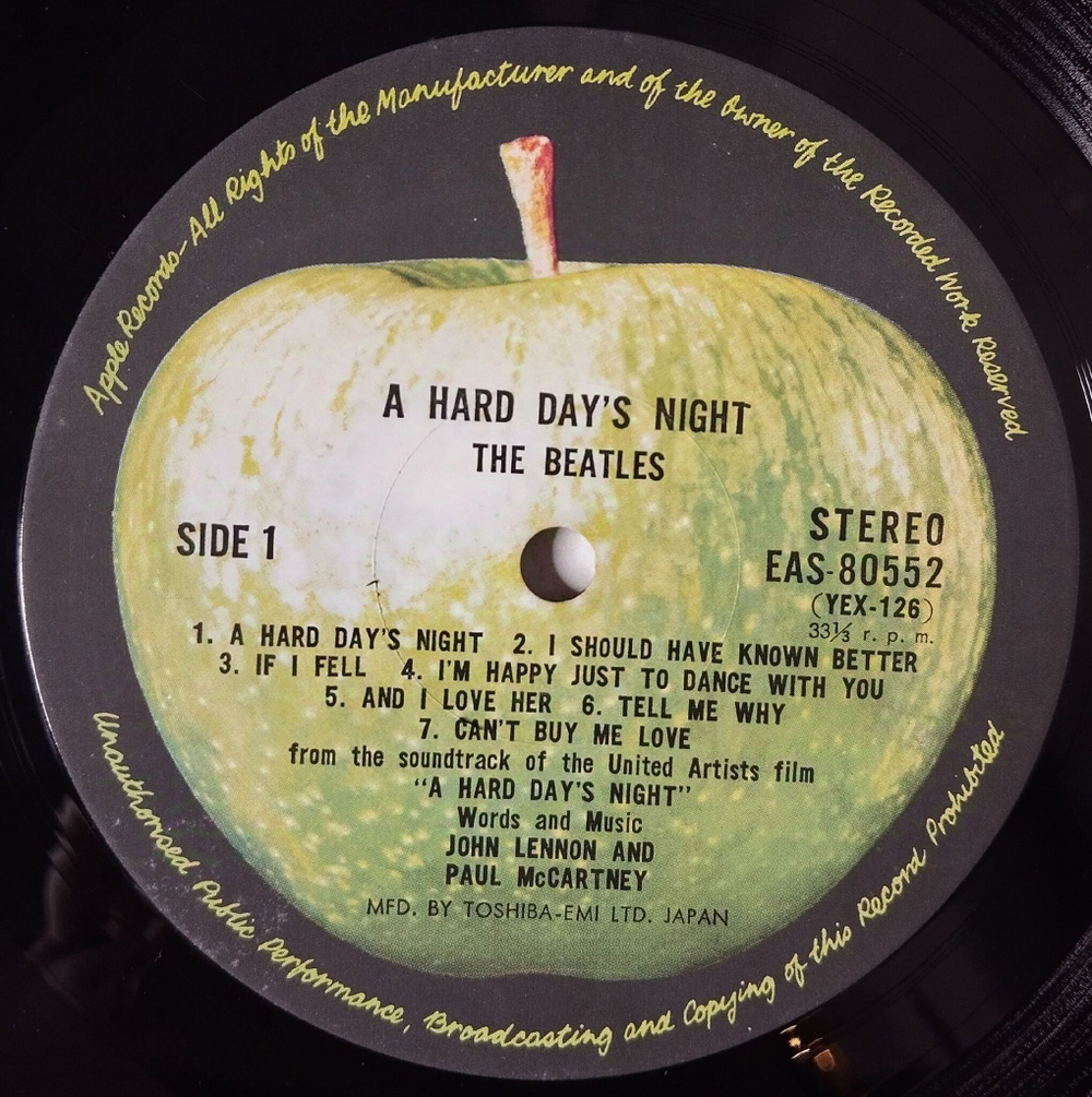 Винтажная виниловая пластинка LP The Beatles A Hard Days Night Вечер Трудного Дня (Japan 1976) (No Obi)