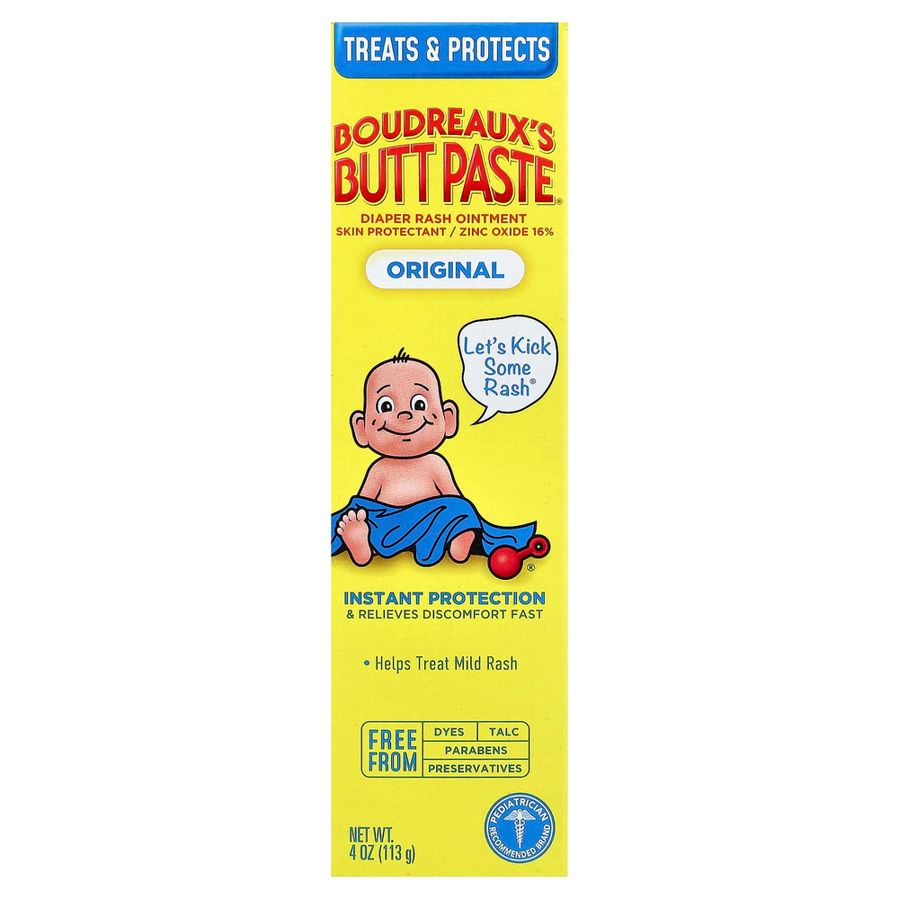 Boudreaux's Butt Paste, Мазь от подгузников, оригинальная, 113 г (4 унции)