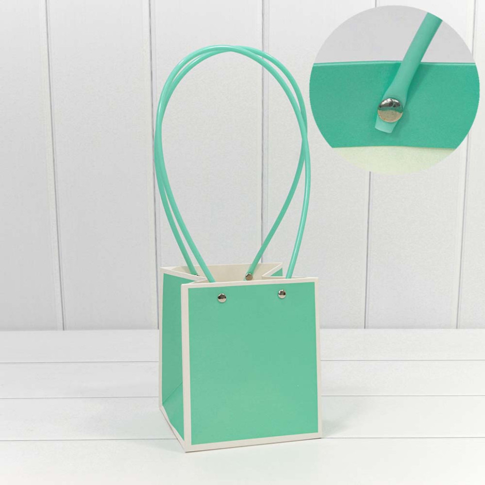 Пакет подарочный 15х13х13см Ваза для цветов (Тиффани)