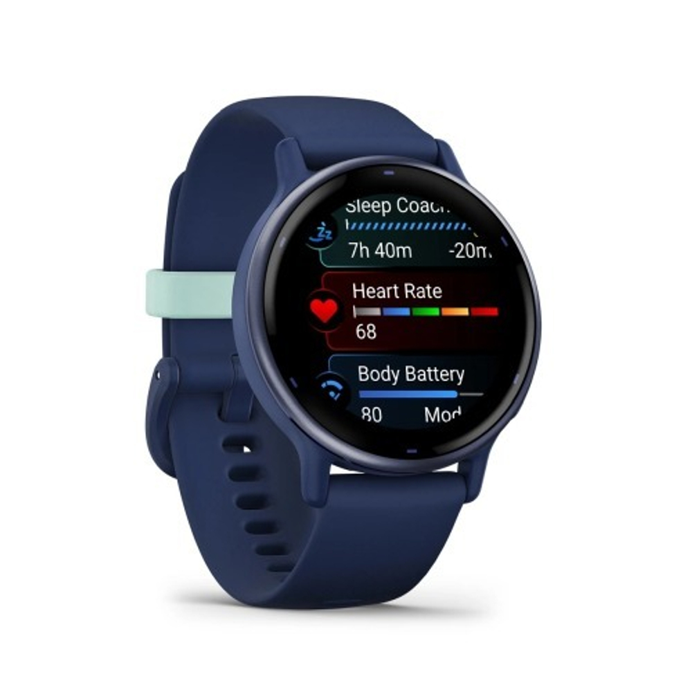 Смарт часы Garmin Vivoactive 5 синие с металлически-синим безелем и силиконовым ремешком