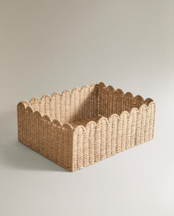 Zara Home Корзина из плетёной бумаги, цвет бежевый, 45 см