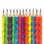 Карандаш ч/г "Блестящие овалы" 3-гранный с ластиком, 6 цветов микс, С-30706 (Комплект 6шт.)