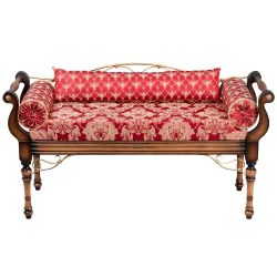 Банкетка Флоренция Премиум Орех(Д) Каледония Даймонд Черри Амбер