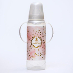 5399840 Бутылочка для кормления «Золотая коллекция: розовый мрамор», 250 мл цилиндр, с ручками