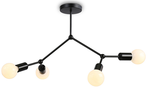 Потолочный светильник в стиле лофт TR8033/4 BK черный E27*4 max 40W D670*440