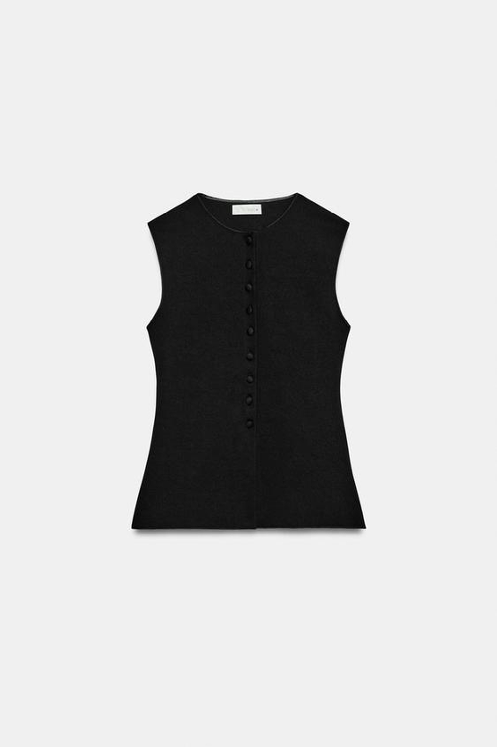 ZARA ТОП-ЖИЛЕТ С ПУГОВИЦАМИ, ЧЕРНЫЙ