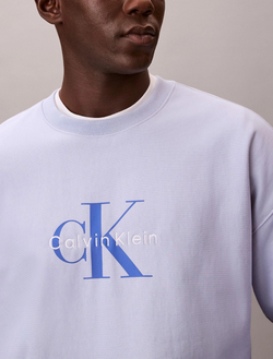 Свитшот Calvin Klein Premium Terry Monogram Logo Relaxed Casual Blue
