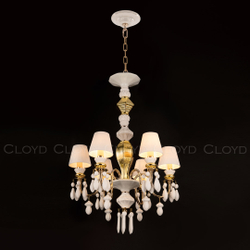 Люстра Cloyd LOTTIE-B C6 / Ø56 см- бел.-золотая керамика (арт.11211)