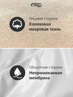 Чехол на матрас непромокаемый Мулетон с бортом 25см (Бежевый)