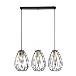 Подвесной светильник 3x60Вт E14, металл, чёрный/бронза