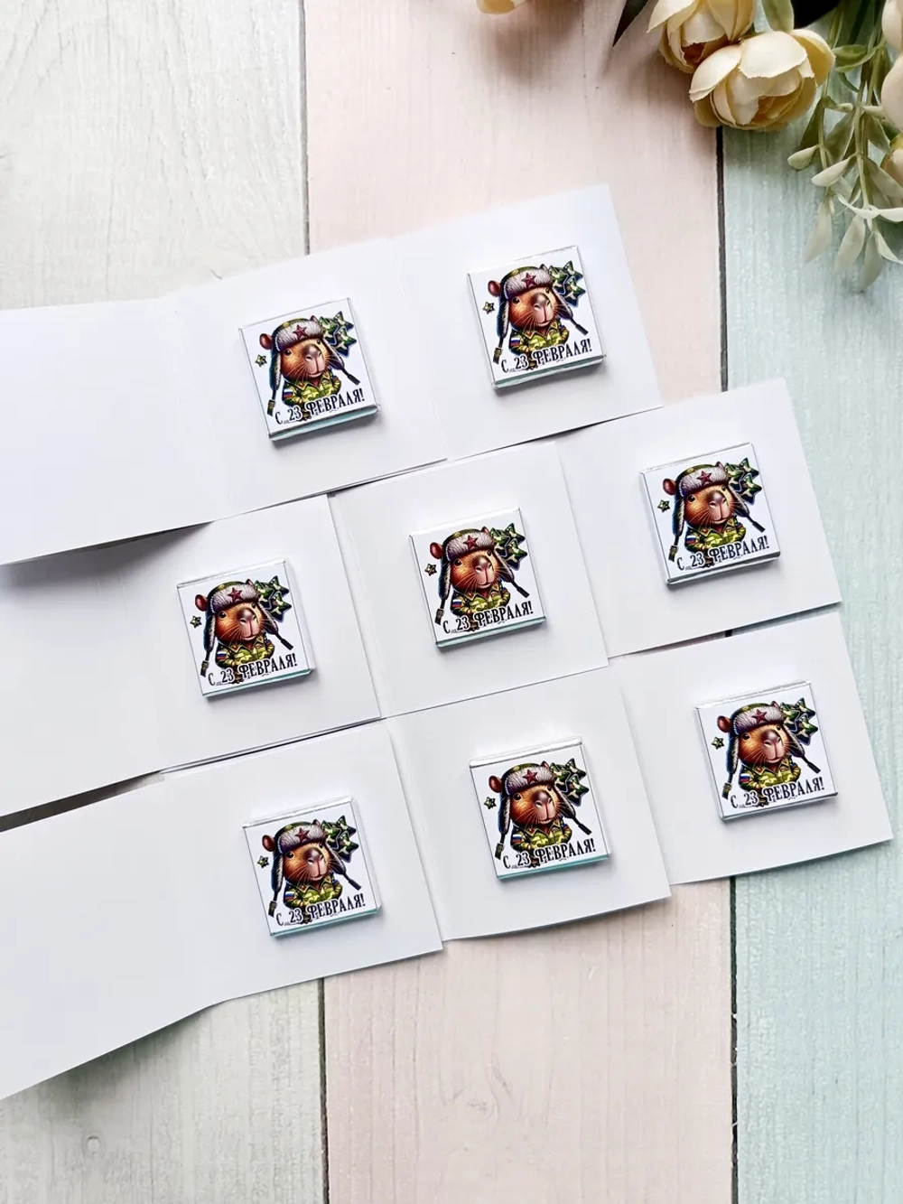 Открытки с шоколадом детям на 23 февраля