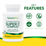 NaturesPlus, Super C Complex, комплекс с длительным высвобождением, 60 таблеток