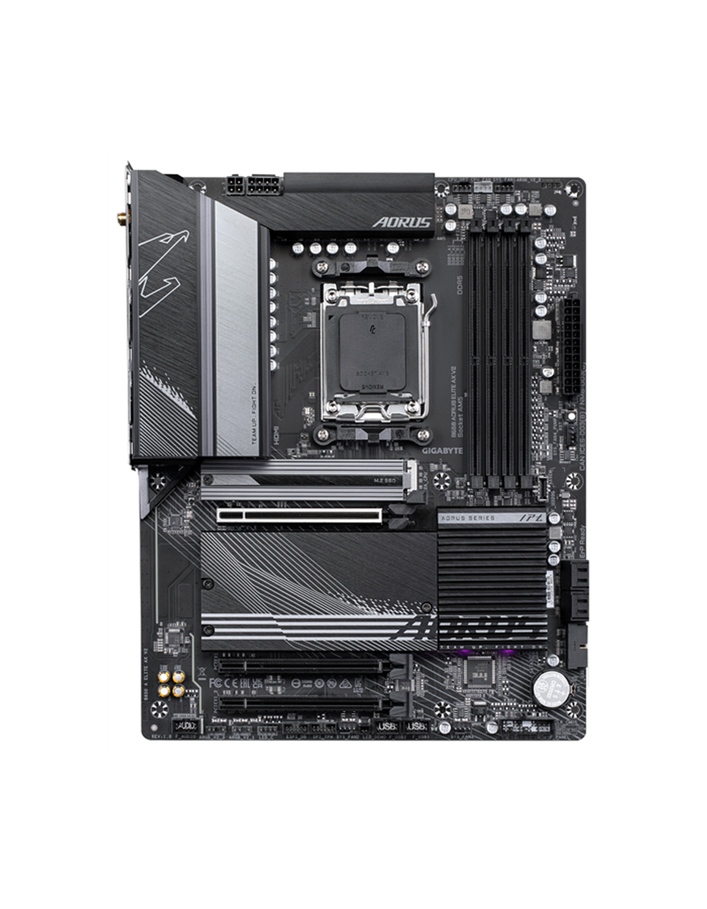 GIGABYTE B650 AORUS ELITE AX V2, AM5, B650, 4*DDR5, 4*SATA, 3*M.2, 7*USB 3.2, Type-C, 3*PCIx16, DP+HDMI, ATX