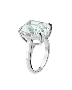 Кольцо очень крупный квадратный камень, серебро