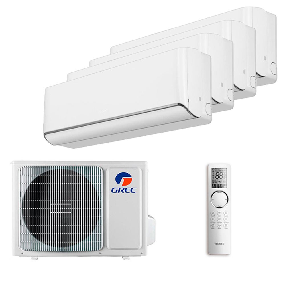Мультисплит система на 4 комнаты Gree GWH09AVCXB-K6DNA1B/I (white) x 4 / GWHD(28)NK6OO (LCLH)
