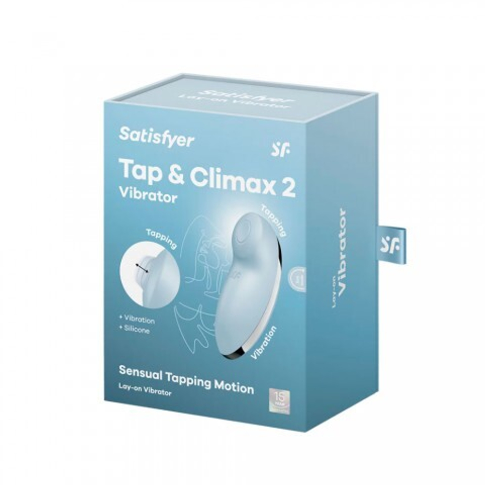 Клиторальный стимулятор с вибрацией Satisfyer Tap&Climax 2 голубой
