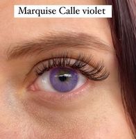 Яркие фиолетовые цветные линзы Marquise Calle violet / Фиолетовые линзы для светлых и темных глаз / 12 месяцев
