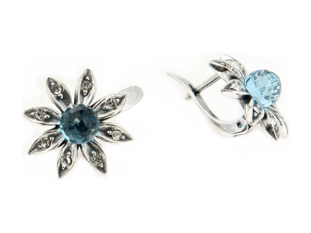 "Сель" серьги в серебряном покрытии из коллекции "Погода" от Jenavi  с английским замком