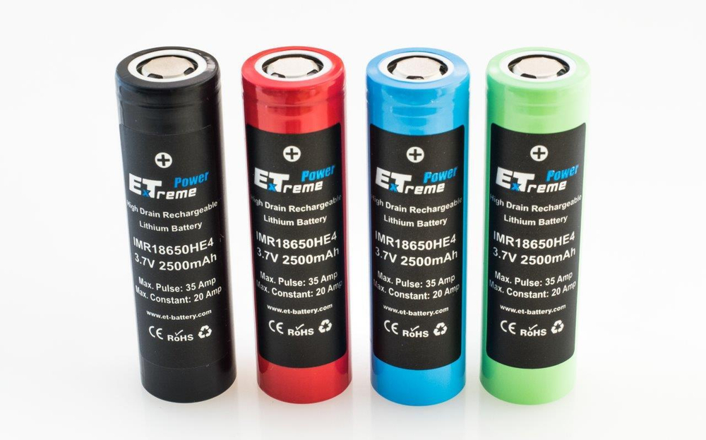 Аккумулятор ET IMR18650HE4 COLOR PK2