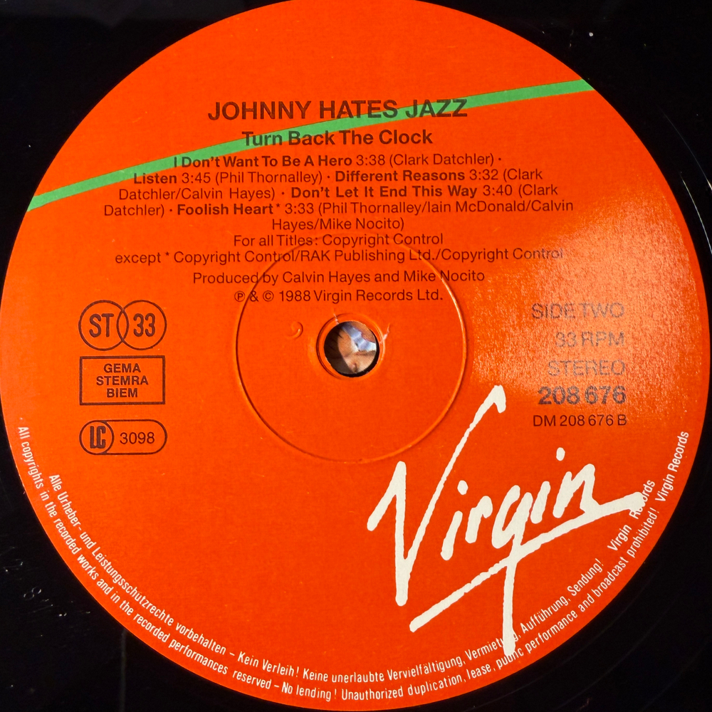 Johnny Hates Jazz - Turn Back The Clock (Европа 1988г.)