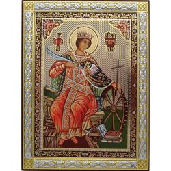 Екатерина Александрийская. Икона в серебре.