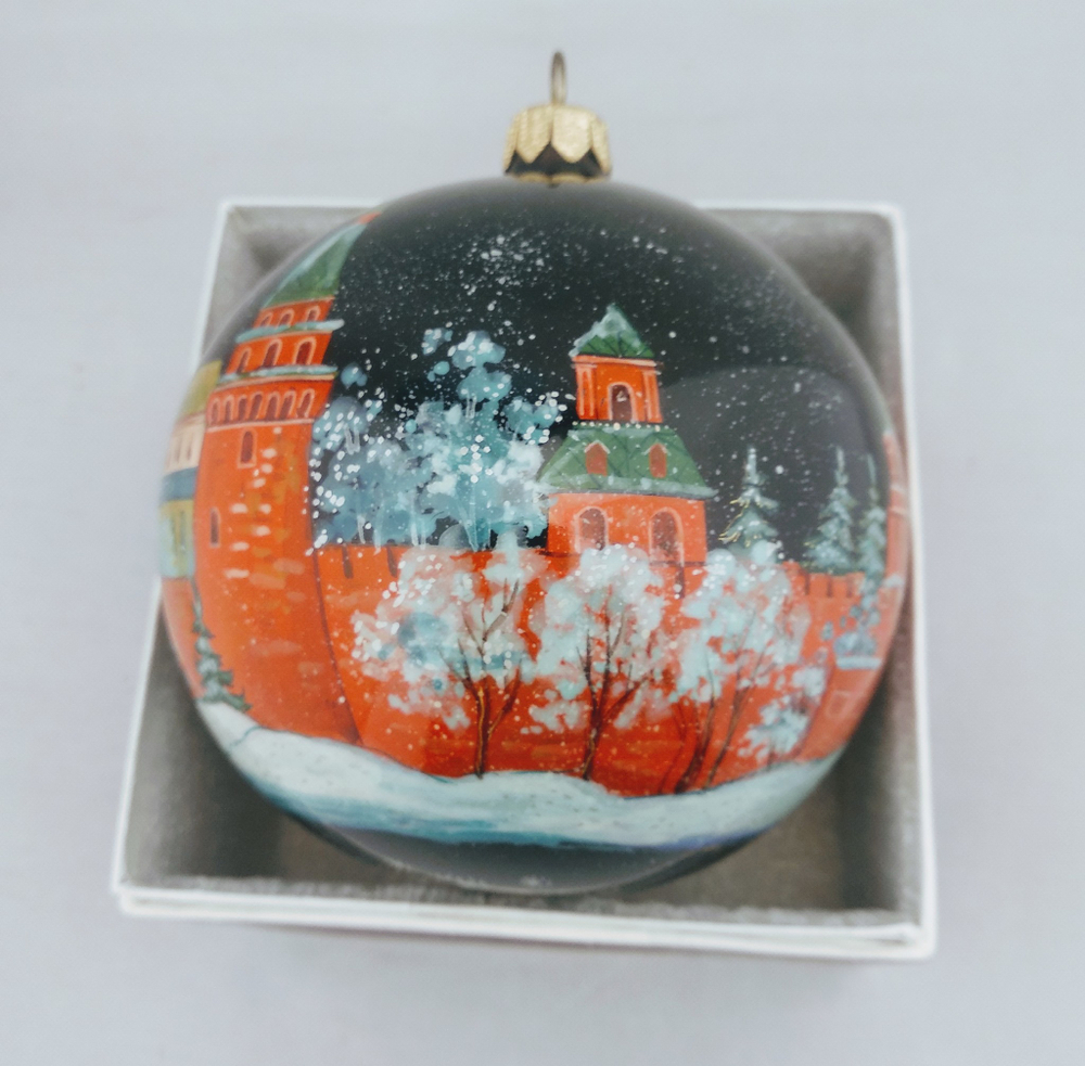 Шар новогодний с росписью "Москва" худ. Марова