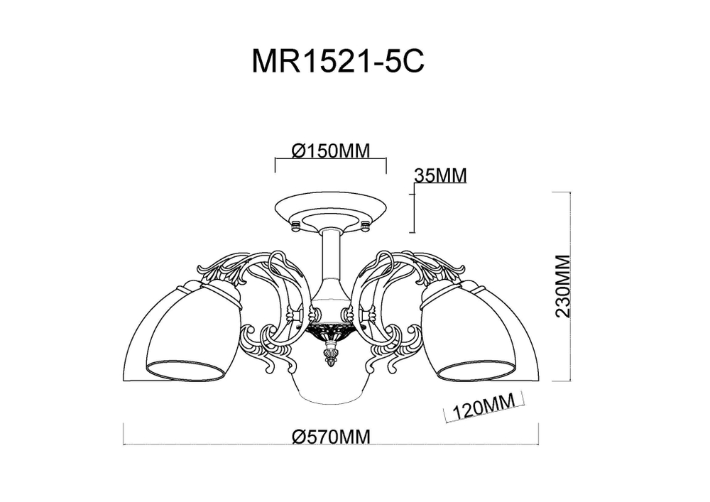 Потолочная люстра MyFar Biene MR1521-5C-59617