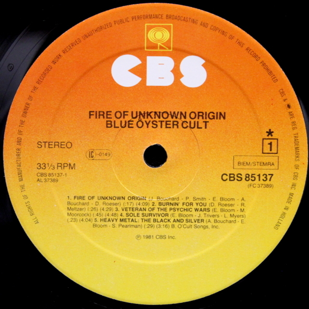 Blue Oyster Cult / Fire Of Unknown Origin (LP)