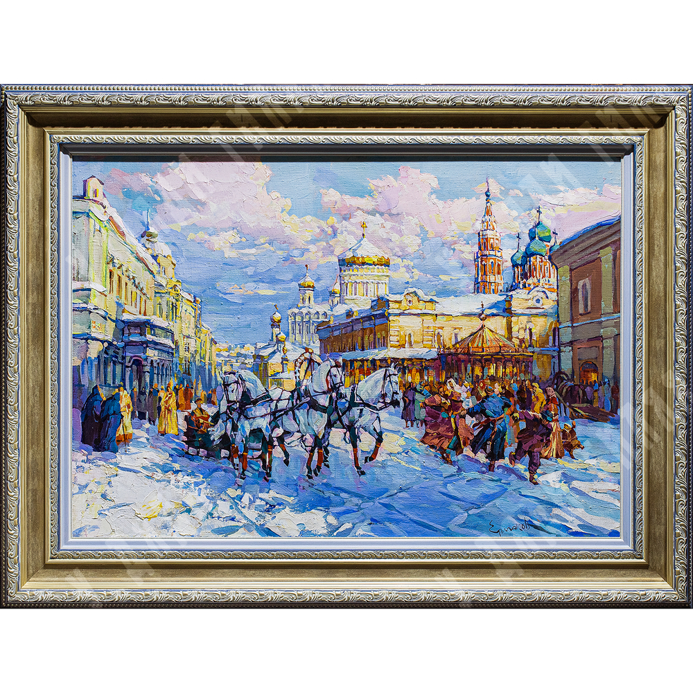 Ермаков С. Зима в Москве. Масло. XXI в.
