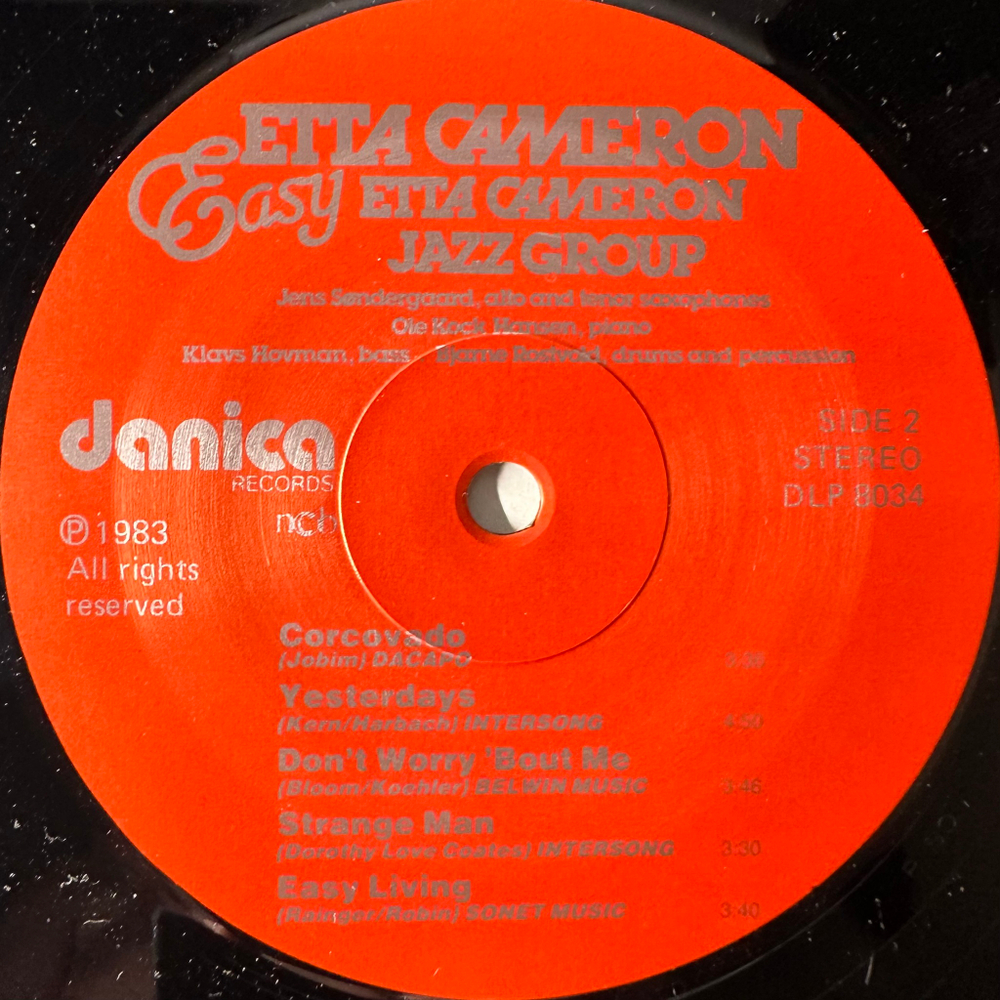 Etta Cameron With Etta Cameron Jazz Group ‎– Easy (Дания 1983г.)
