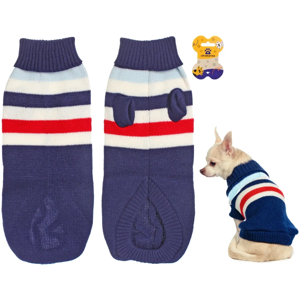 Кофта - свитер для мелких пород собак и кошек «BRO Style», полосочки, цвет синий, р L